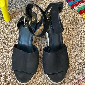 Vince Camuto 7.5 Black Wedges